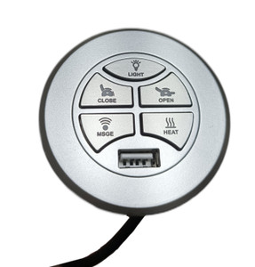 Round Multifunction Switch Controls Heat Massage and Light Functions Silver