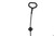 5 Inch Long Extended Neck Above Mounting Plate, D Ring Style Handle, 3 Inch Exposed Wire to S Tip Bottom, Steel Wire with Plastic Encasement