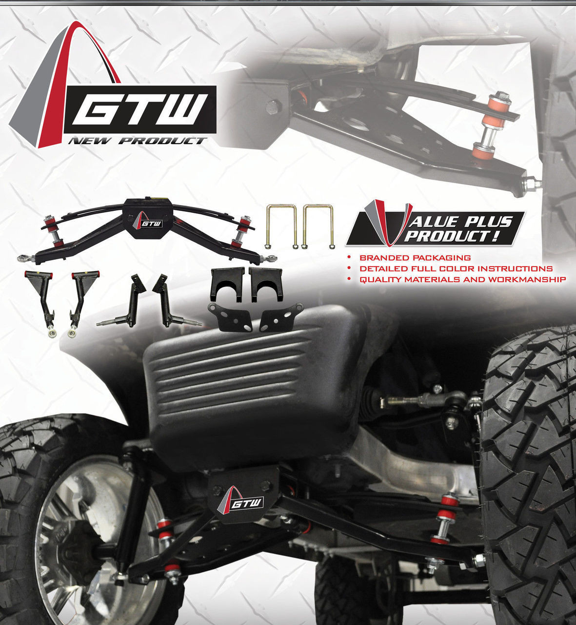 GTW 6" Double AArm lift kit for Club Car Precedent models 2004up Gas