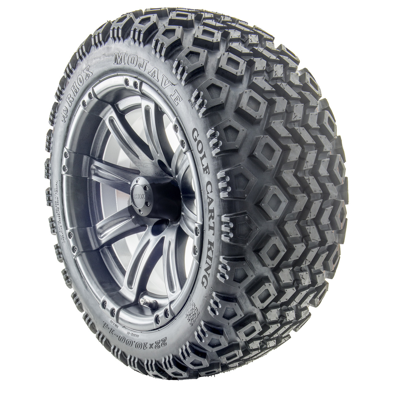 RHOX 14" Vegas RX222 Matte Black Wheels with Lifted Tire Options Combo