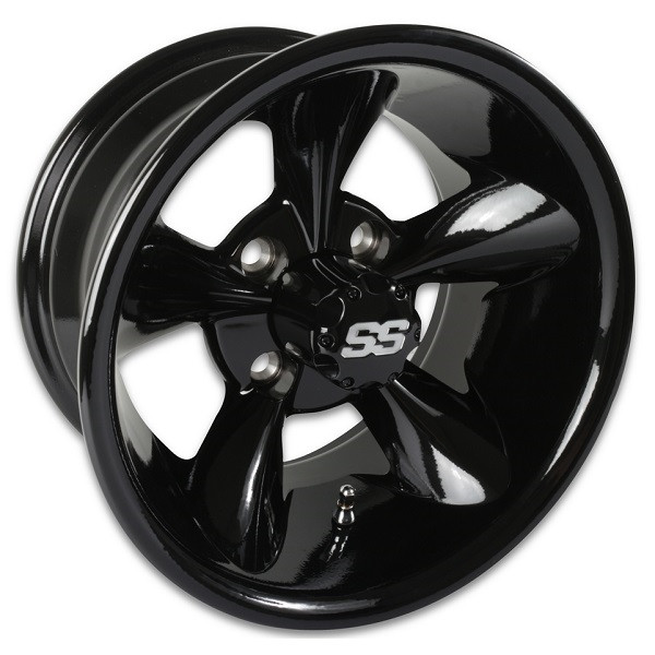 12"x7" GTW Godfather Gloss Black Golf Cart Wheel
