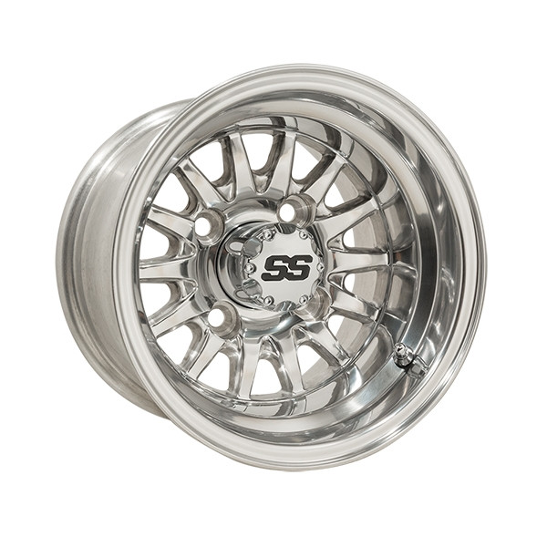 10"x7" GTW Medusa Polished Golf Cart Wheel
