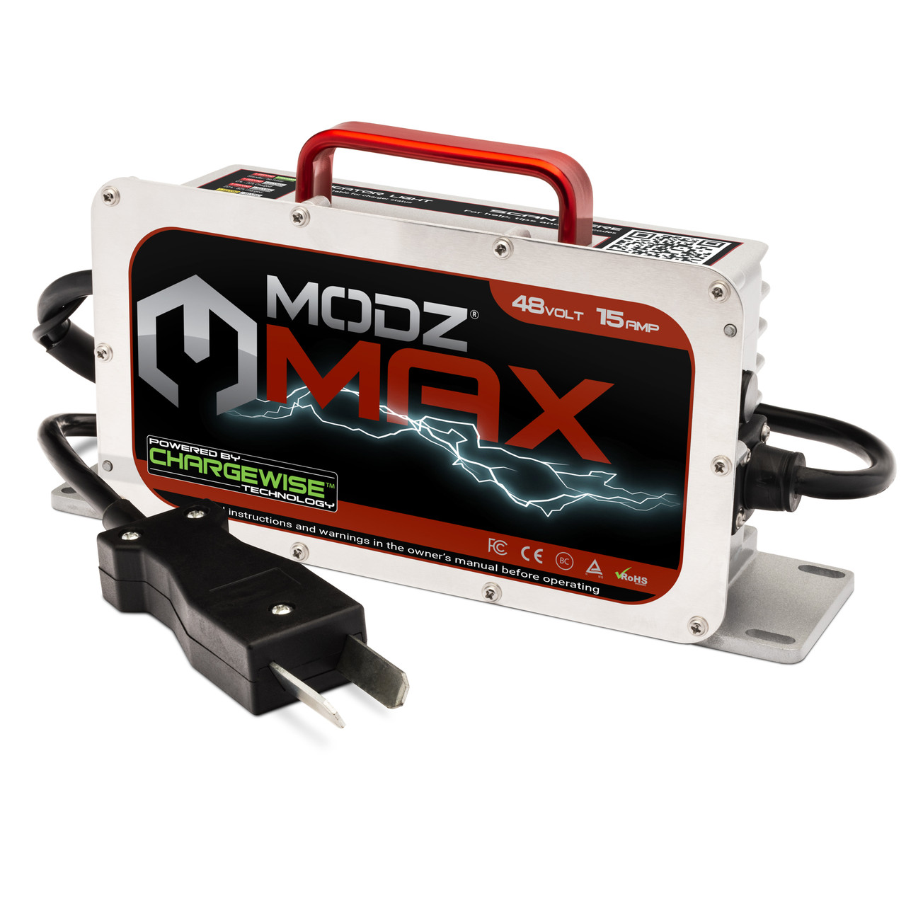 MODZ Max48 15 AMP Charger for 48 Volt Golf Carts with Crowfoot Plug