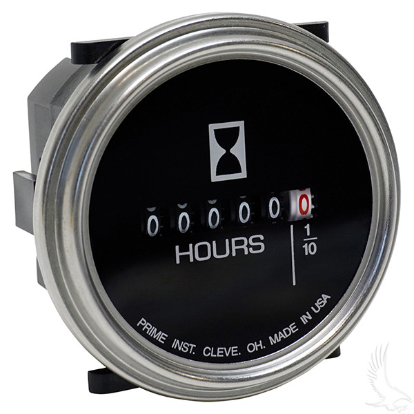 Golf Cart Hour Meter, Chrome 10V80V DC