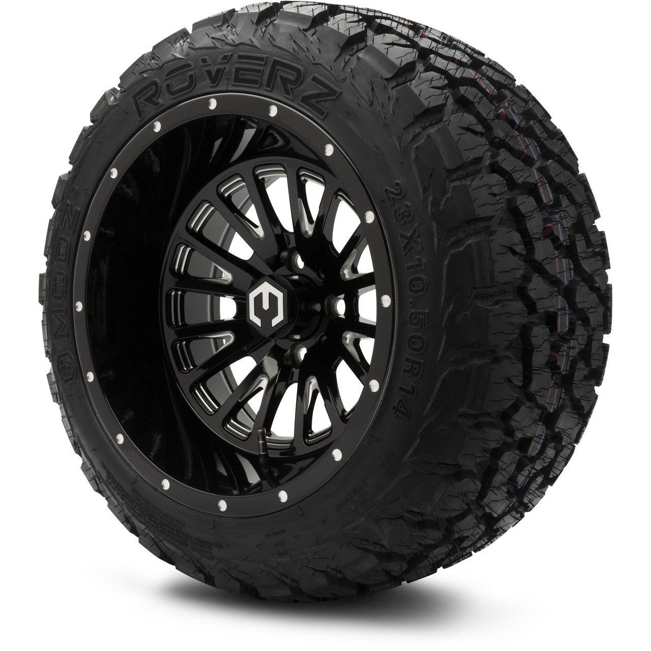 MODZ 14x10 Assassin Black Ball Mill Lifted Wheel & Tire Combo