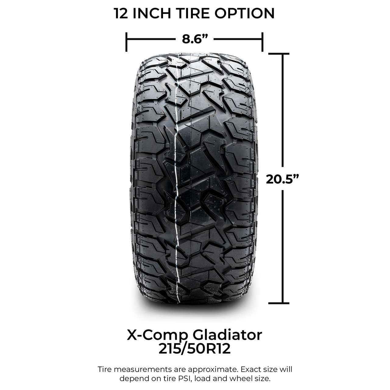 Xcomp Xcomp® Gladiator 215x50-R12 Radial Golf Cart Tire
