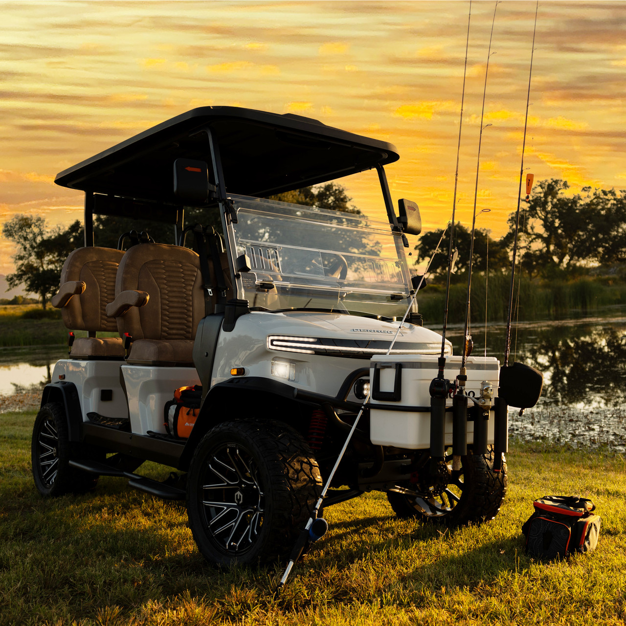 MODZ Golf Cart Cooler Rack for IGLOO 25 Quart Cooler with Fishing Rod Holders MODZ Golf Cart Cooler Rack for IGLOO 25 Quart Cooler with Fishing Rod Holders