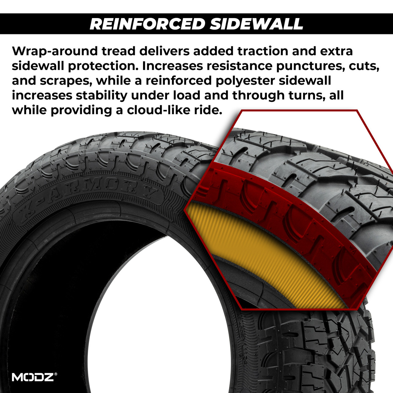 Arisun® X-Armory 23x10-R15 Steel Belted Radial Golf Cart Tire (6-Ply)