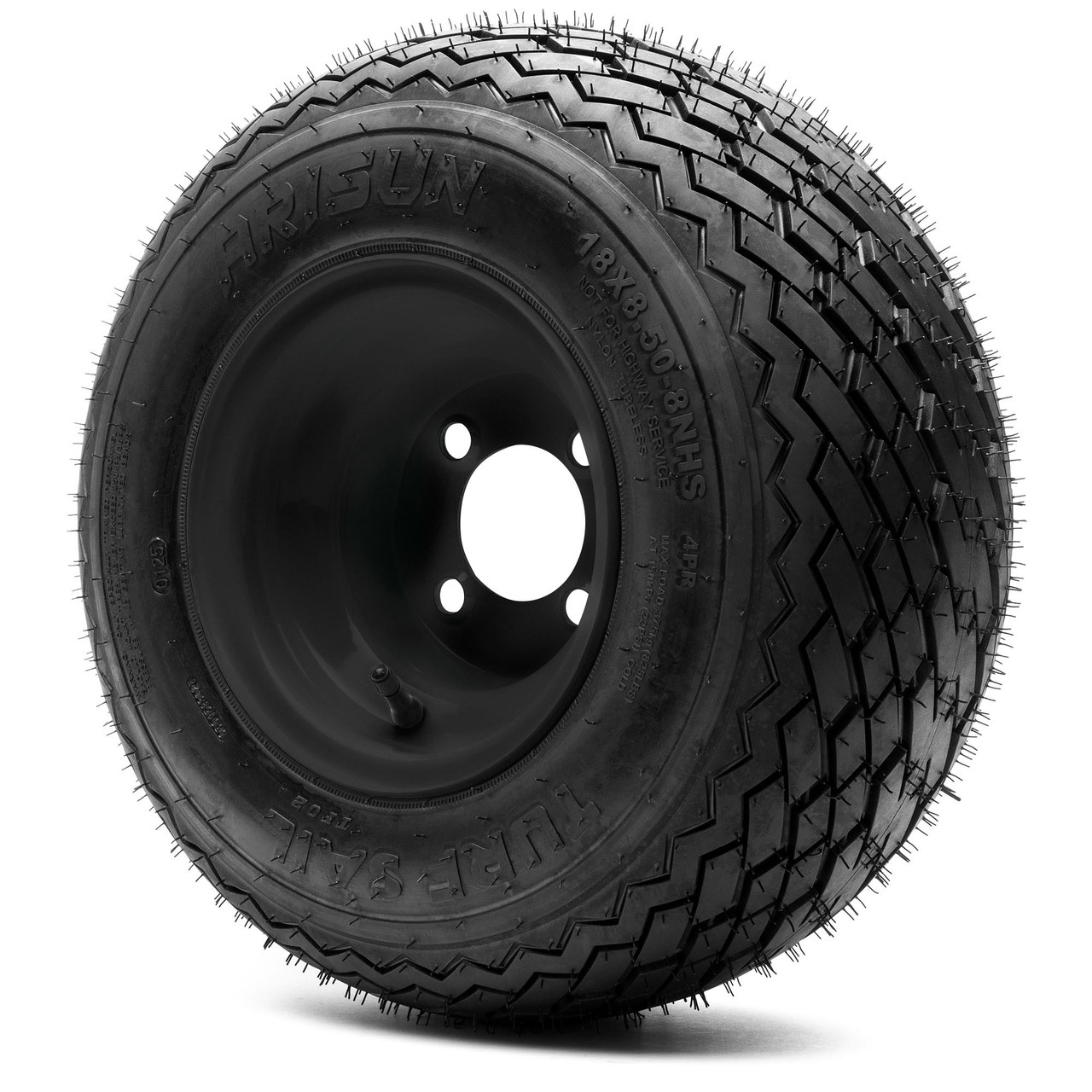 18x8.5-8 Steel Wheel Black Golf Cart Wheel & Tire Combo