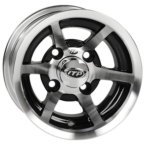 10 inch ITP SS6 6 Spoke Machined Golf Cart Wheel with Black Insert ...