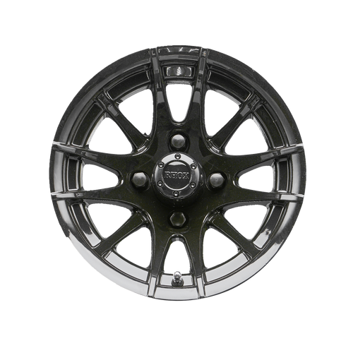 12"x7" RHOX RX104, 12 Spoke Black Golf Cart Wheel