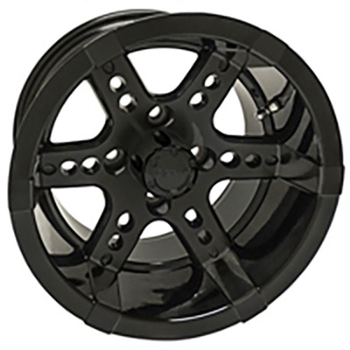 14"x7" RHOX Black 6 Spoke Golf Cart Wheel