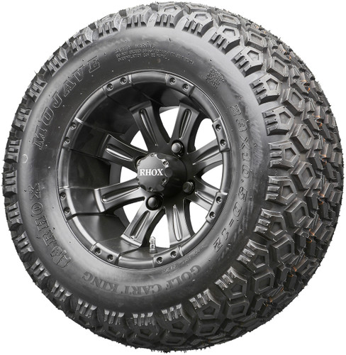 Golf Cart Wheels and Tires - RHOX RX334-BBL Black and Blue 12