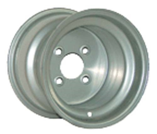 8"x7" Silver Steel Golf Cart Wheel (Centered)