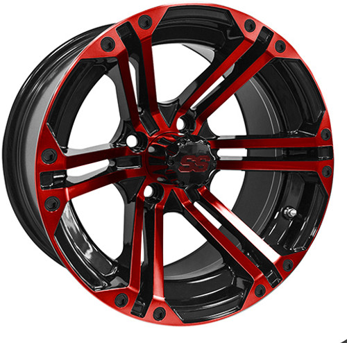 14"x7" RHOX RX354 Black and Red ET-25 Golf Cart Wheel