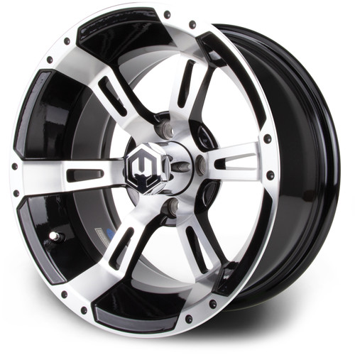 MODZ® 14" Ambush Machined Black Golf Cart Wheel