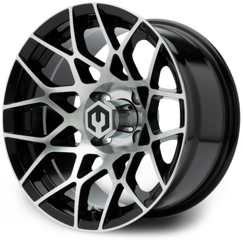 MODZ® 14" Blitz Machined Black Golf Cart Wheel