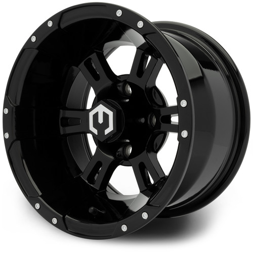 MODZ® 12" Ambush Glossy Black Golf Cart Wheel