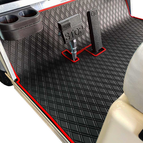 Xtreme Floor Mats for Club Car DS 1982-13 & Villager 1982-18 - Black & Red