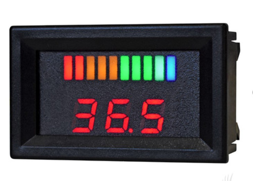 Horizontal Digital Voltage State of Charge Meter - 36 Volt