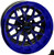 12"x7" RHOX RX283  Gloss Black/Blue ET-25 Golf Cart Wheel
