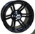 RHOX RX354 Gloss Black w/ Chrome Center Cap 14x7 ET-25 Golf Cart Wheel