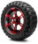 14" MODZ® Ambush Red and Black Golf Cart Wheels, All Terrain Tires and a "6 Lift Kit Combo