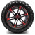 14" MODZ® Aftershock Red and Black Golf Cart Wheels, All Terrain Tires and a "6 Lift Kit Combo