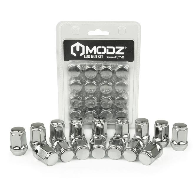 MODZ® Golf Cart Lug Nuts - Standard (1/2" -20) - Chrome - Pack of 16