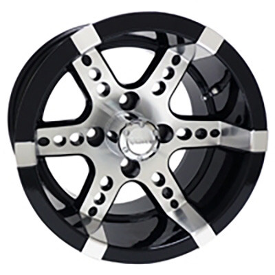12" RHOX RX250 Machined/Black Golf Cart Wheel