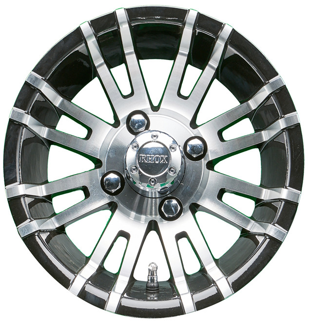 12" RHOX RX270 Machined/Black Golf Cart Wheel