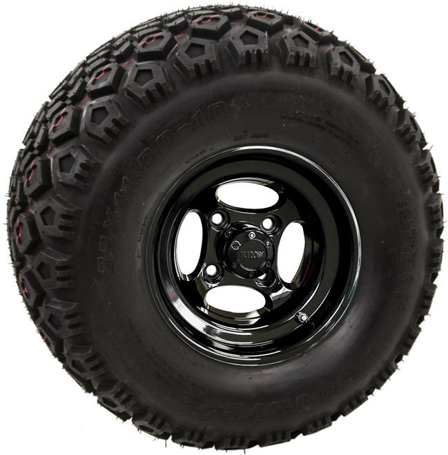 RHOX 10" Indy Black Wheels with Lifted Tire Options Combo