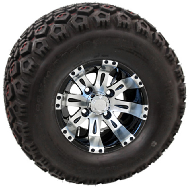 RHOX 10" Vegas Machined Black Wheels with Lifted Tire Options Combo