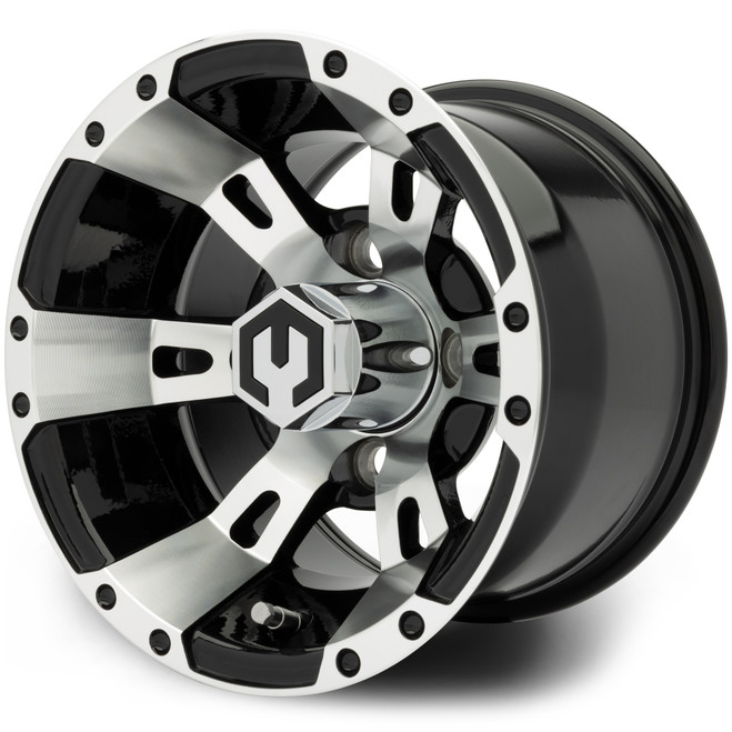 MODZ® 10" Ambush Machined Black 10x7 Golf Cart Wheel