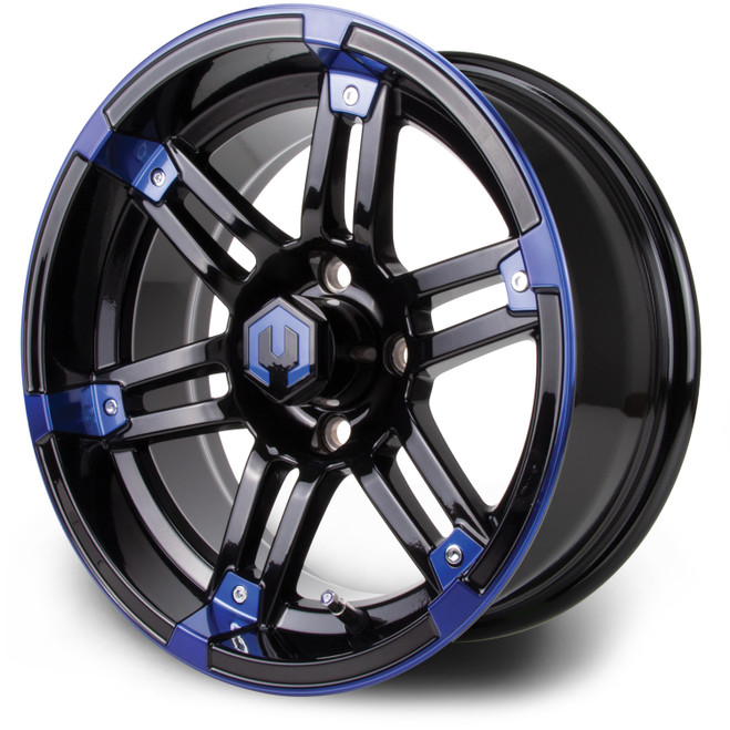 MODZ® 14" Aftershock Blue and Black Golf Cart Wheel