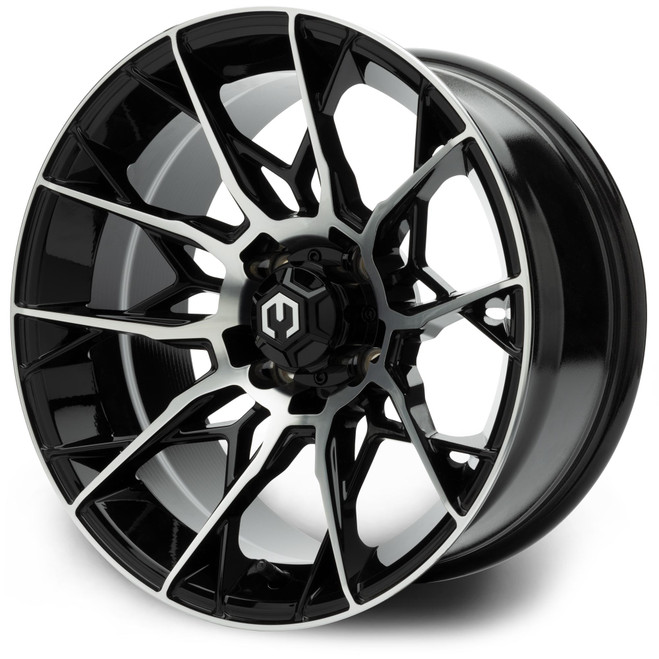 MODZ® 15" Chaos Machined Black Golf Cart Wheel