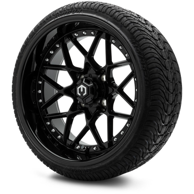 MODZ® 15" Formula Glossy Black - Low Profile Tires and Wheels Combo