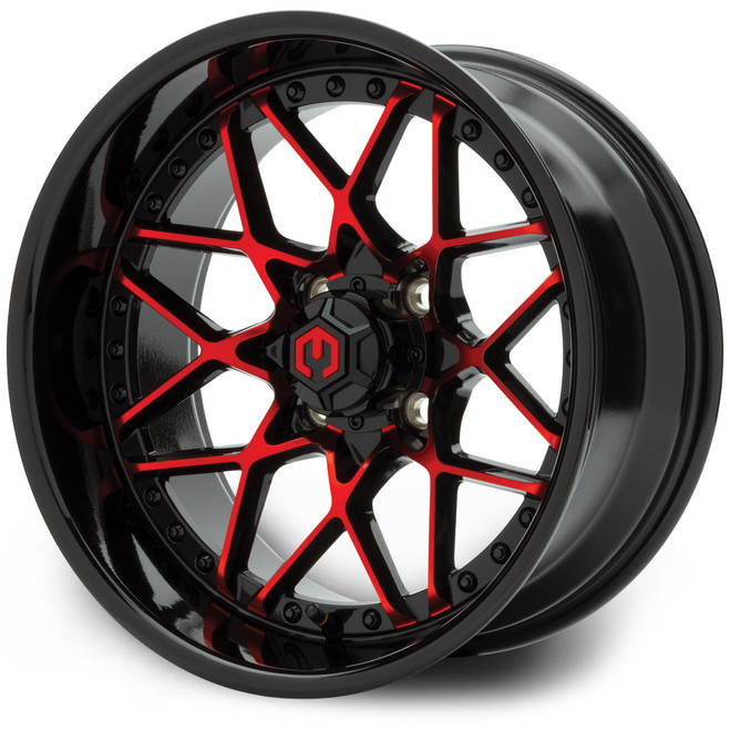 MODZ® 15" Formula Red and Black Golf Cart Wheel