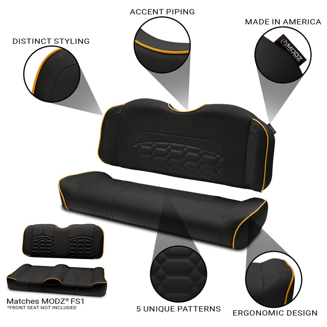 MODZ® RSC1 Custom Back Seat - Black Base - Choose Pattern and Accent Colors
