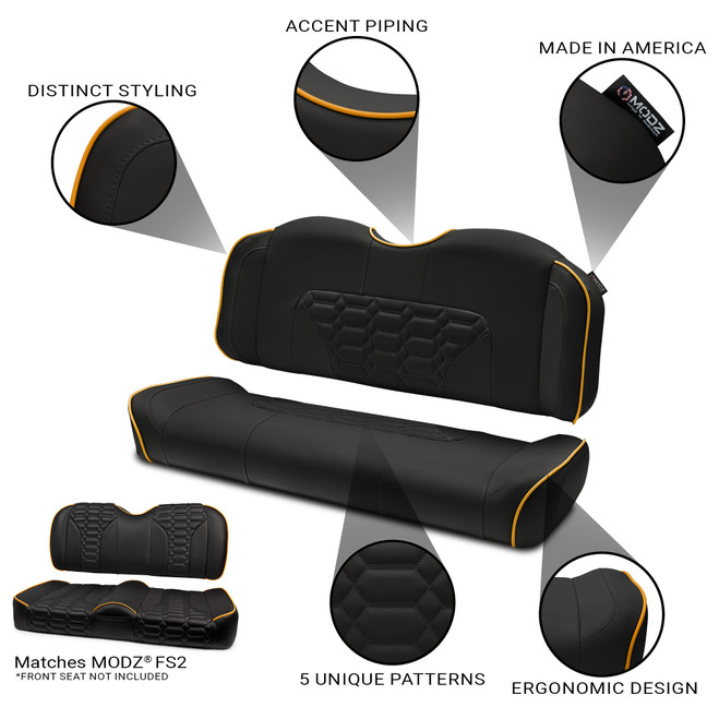 MODZ® RSC2 Custom Back Seat - Black Base - Choose Pattern and Accent Colors