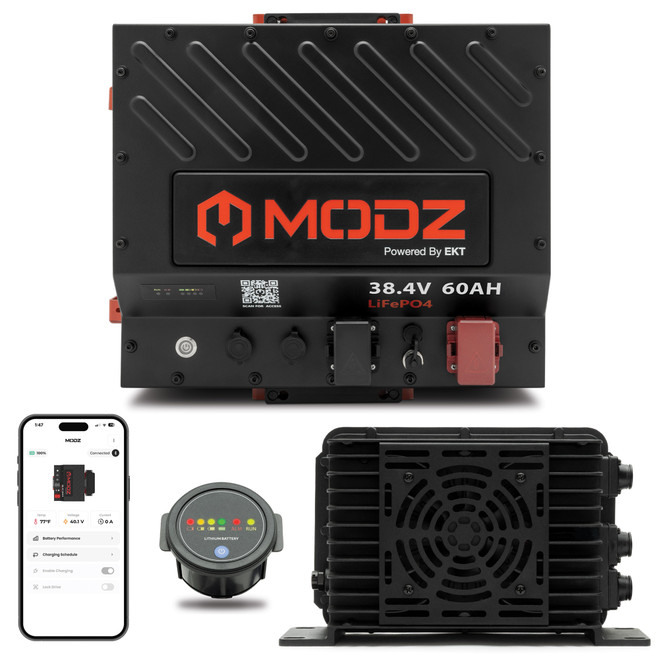 MODZ® Universal 36 Volt (38.4V) 60Ah Nano Lithium Golf Cart Battery Bundle