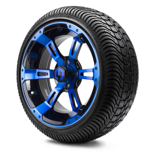 Blue Golf Cart Wheels and Tires