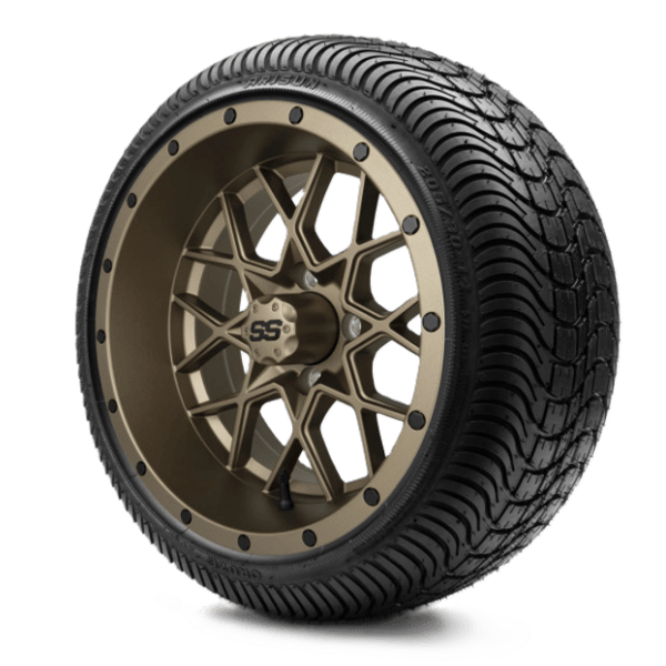 Bronze Golf Cart Wheels and Tires