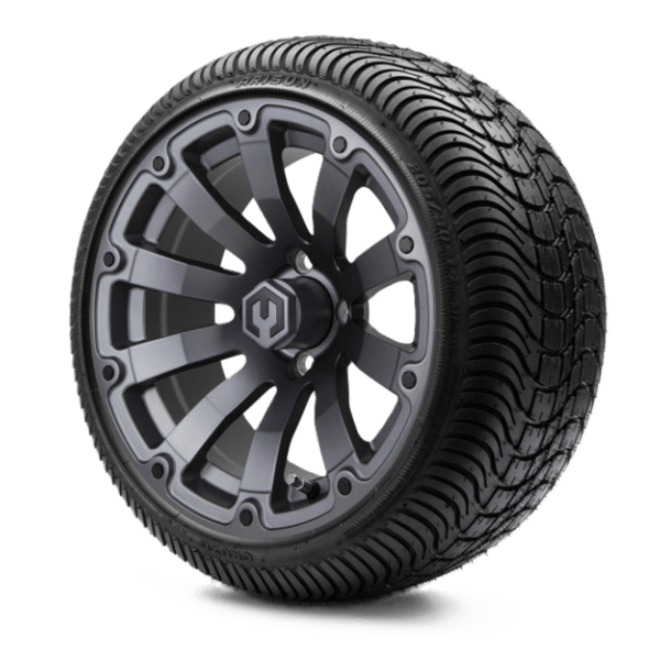 Gunmetal Golf Cart Wheels and Tires