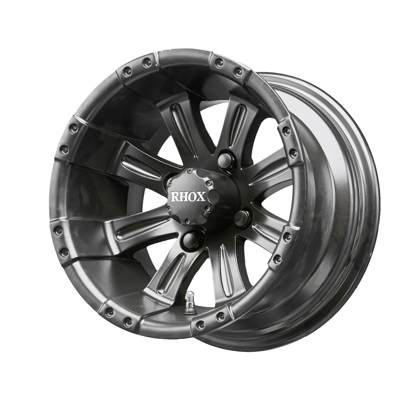 RHOX Vegas Matte Black 12" Inch Golf Cart Wheel Golf Cart King