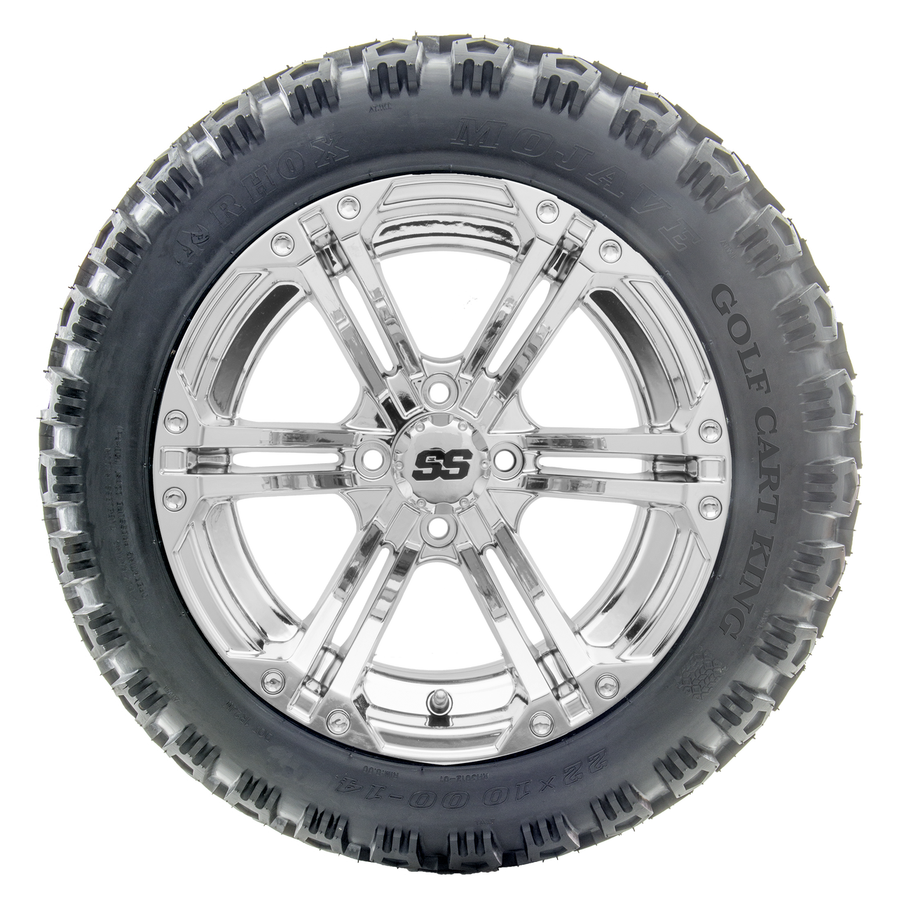 RHOX 14" RX352 Chrome with Lifted Tire Options Combo Golf Cart King