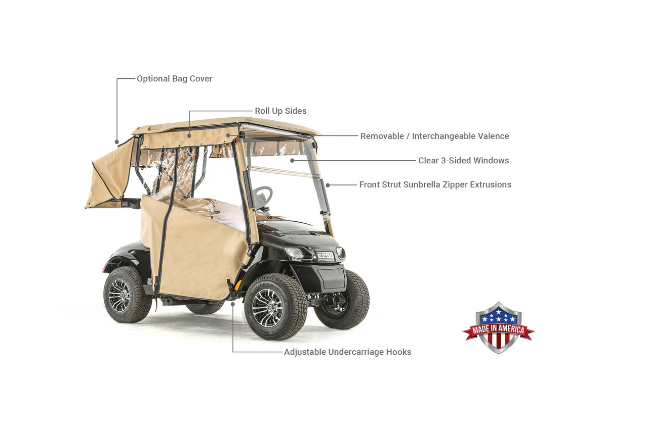 Sunbrella Track-Style Golf Cart Enclosure