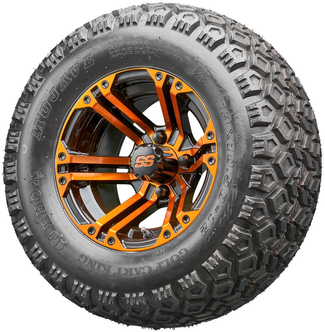 Golf Cart Wheels And Tires Rhox Rx334 Bo Black And Orange 12 All Terrain