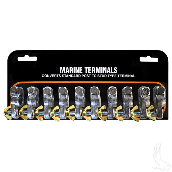 PACK OF 10 Golf Cart Battery Terminal with Post Wing Nut