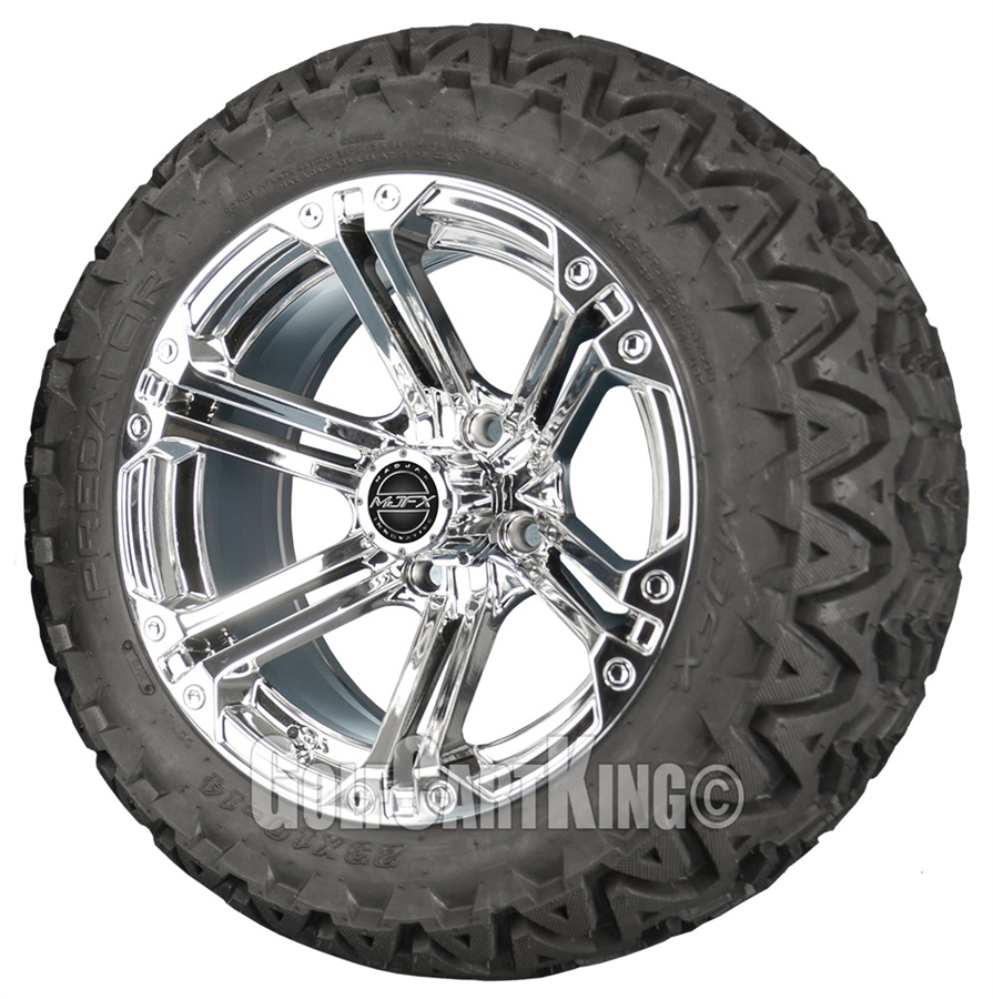 Madjax 14" Nitro Chrome Wheels MJFX Predator 23x10.514 4 Ply Tires